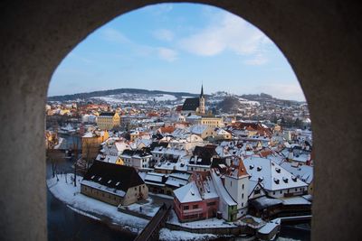 High angle view of cityscape