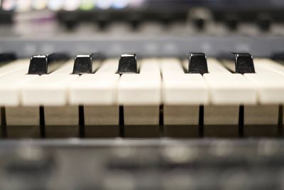 Close-up of piano keys