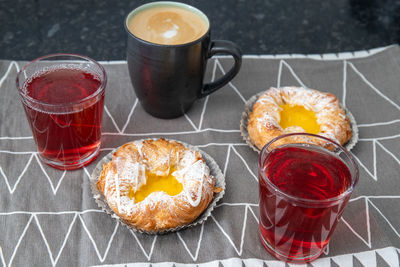 Breakfast on table