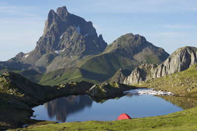 Midi d`ossau peak in ossau valley, pyrenees in france.