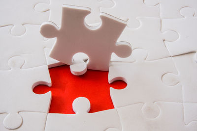 High angle view of art on white background