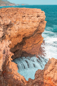 Rock formation on sea shore
