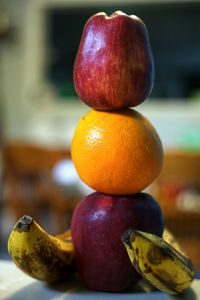 Close-up of apples on table