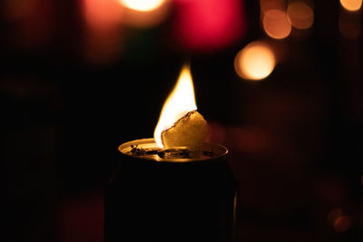 Close-up flame on a can