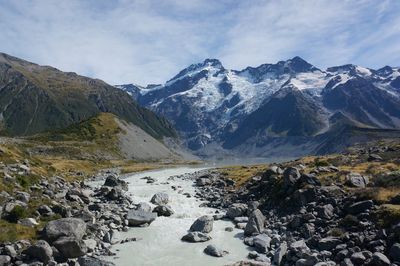 Scenic view of mountains against sky