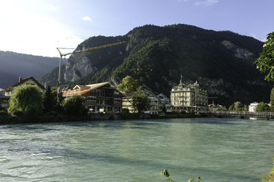 View of buildings by river