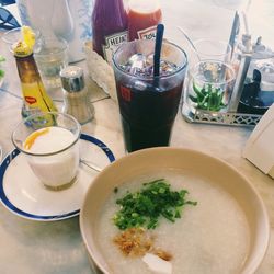 Close-up of food on table