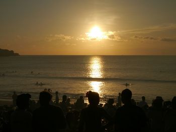 Scenic view of sea at sunset