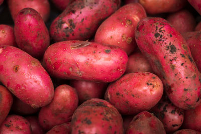 Full frame shot of apples for sale at market stall