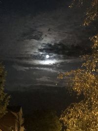 Low angle view of moon at night