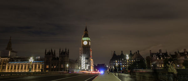 Illuminated city at night