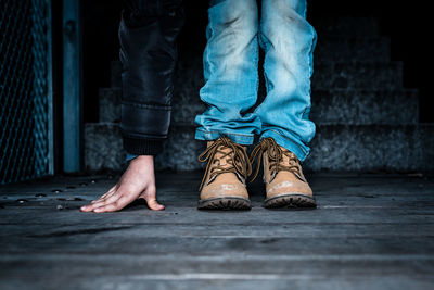 Low section of men standing outdoors