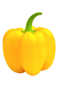 Close-up of yellow bell pepper against white background