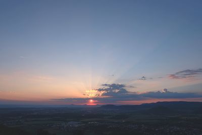 Scenic view of landscape against sky during sunset