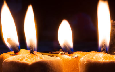 Close-up of burning candle