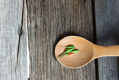 Directly above shot of bread on wooden table