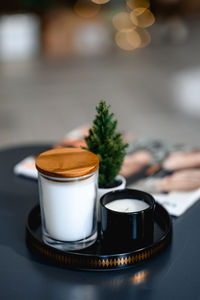 Close-up of coffee on table