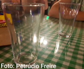 Close-up of wine glass on table