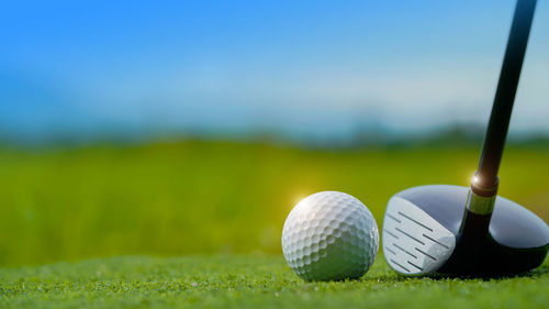 Golf ball on grass