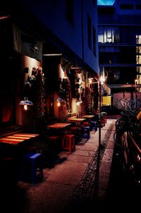 View of illuminated building at night