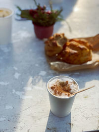 Close-up of coffee on table