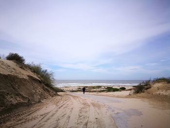 Scenic view of beach against sky