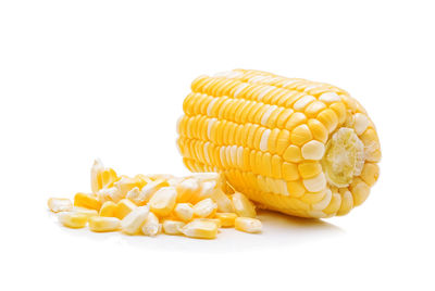 Close-up of corn against white background