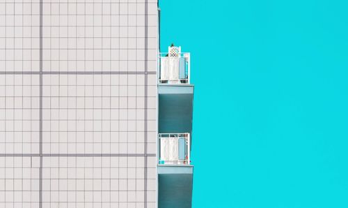 View of built structure against blue sky