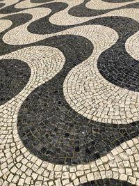 High angle view of cobblestone street