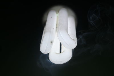 Close-up of light bulb against black background