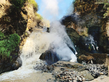 Scenic view of waterfall