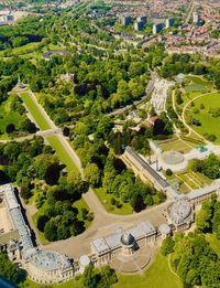 High angle view of royal palace garden