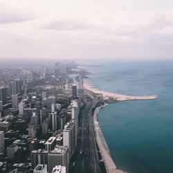 Aerial view of city at waterfront