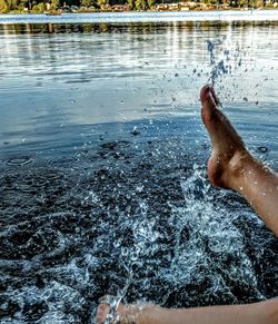 Low section of man in water