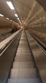 View of escalator at subway station