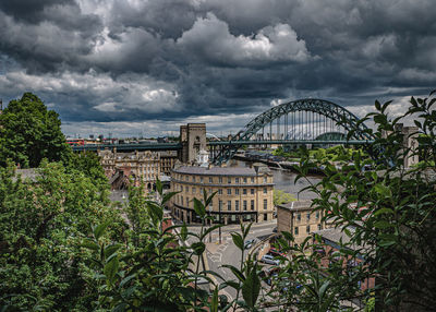 View of bridge against cloudy sky