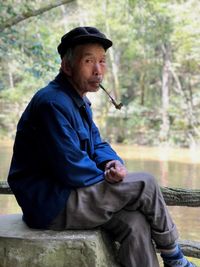 Man smoking cigarette