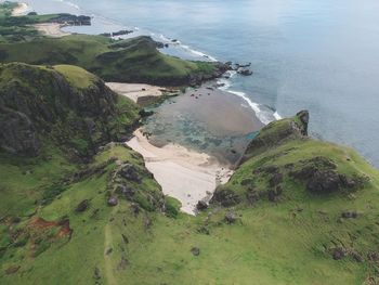 High angle view of sea shore
