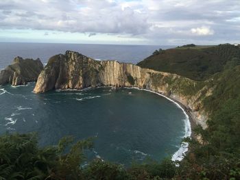 High angle view of sea