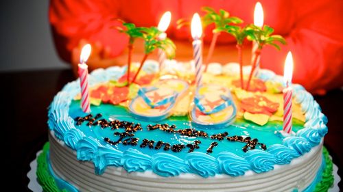 Close-up of birthday cake