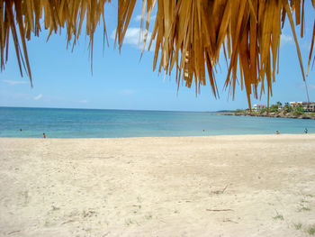 Scenic view of beach against sky