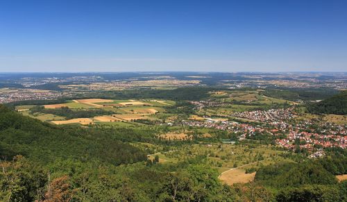 High angle view of townscape against sky