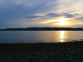 Scenic view of sunset over sea