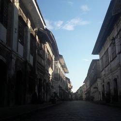 Narrow alley along buildings