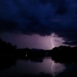 Storm clouds over lake