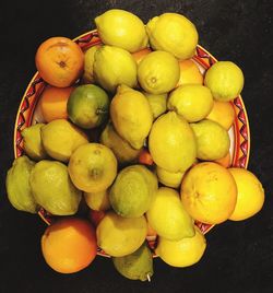 High angle view of oranges