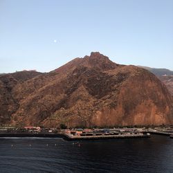 Scenic view of mountains against clear sky