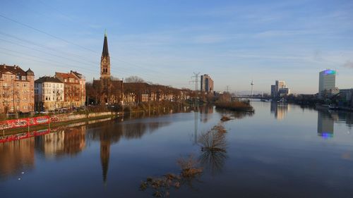 Reflection of buildings in water