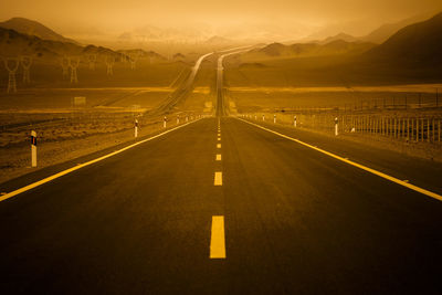 Road winding through mountain in tibet china.