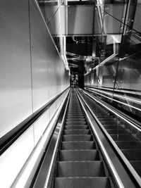 High angle view of escalator